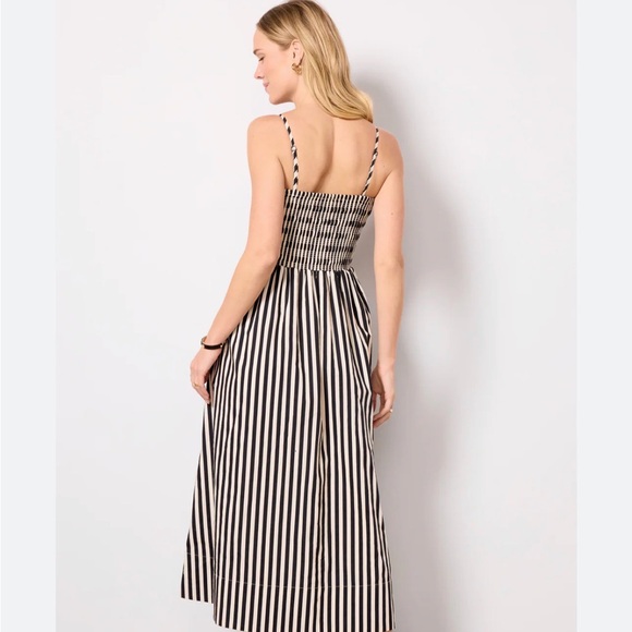 Evereve Cecelia size XS Black and White Striped Smocked Maxi Dress - Picture 2 of 10